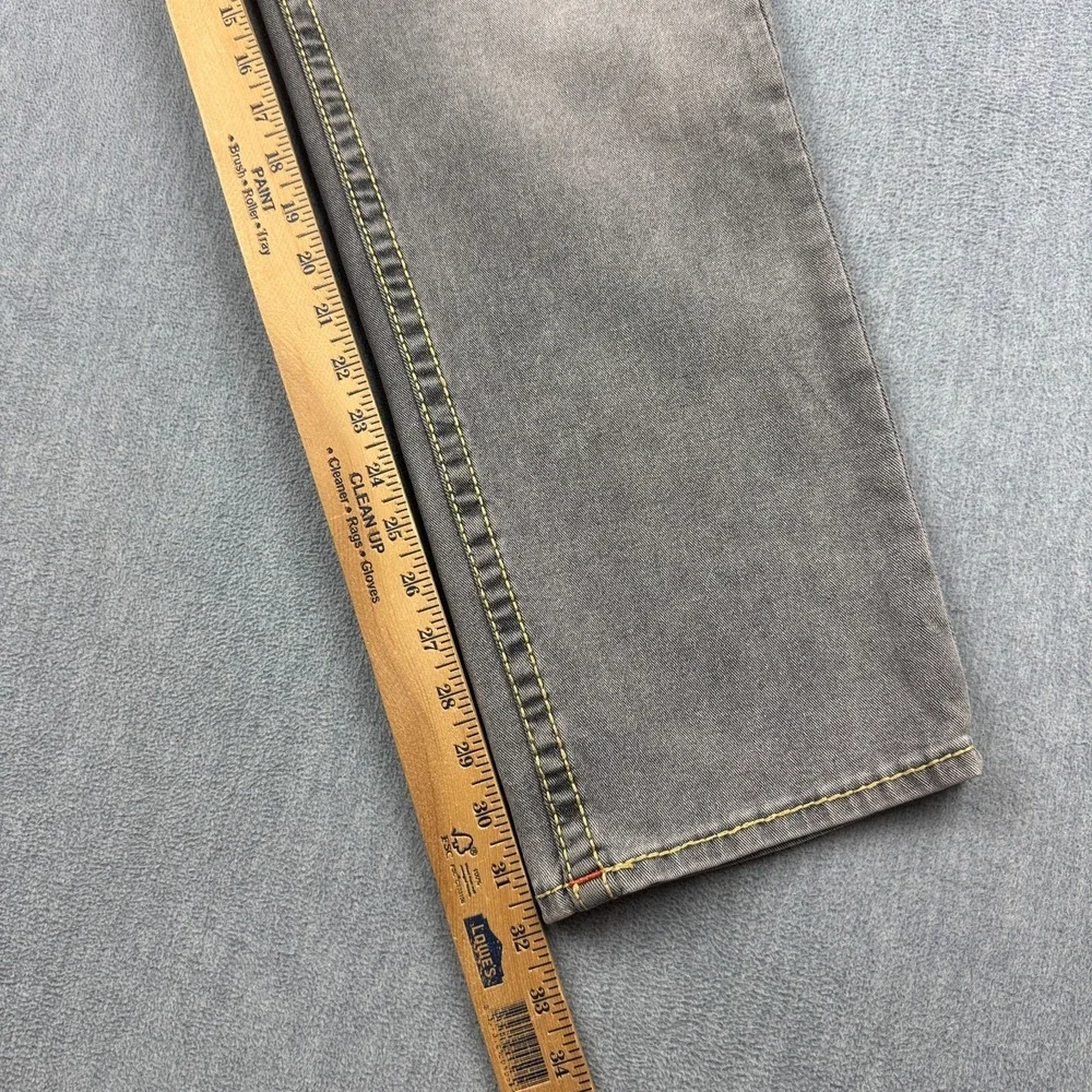 True Religion Jeans Mens 38x32 Gray Geno Big T Flap Pocket Slim Fit Pants NWT